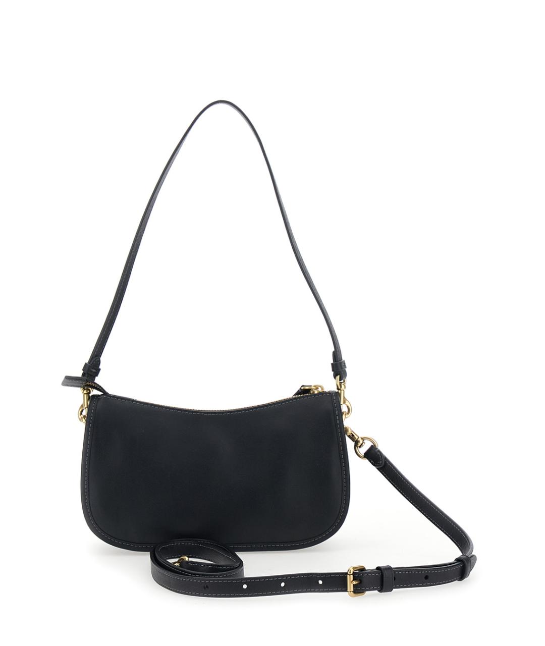 COACH Черная кожаная сумка через плечо, фото 2