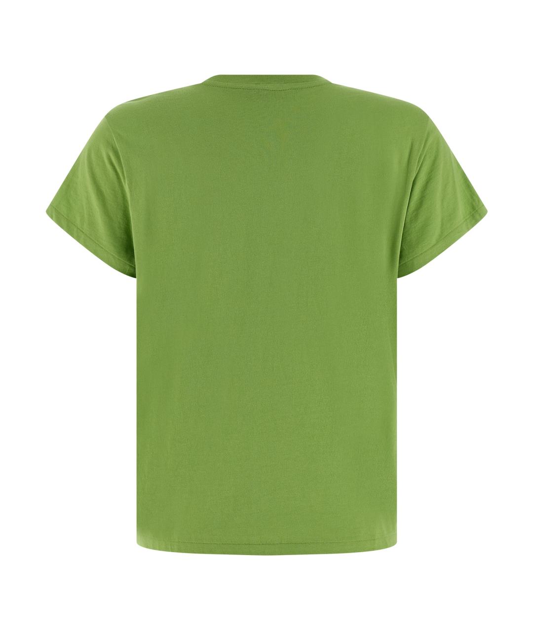 POLO RALPH LAUREN Зеленая хлопковая футболка, фото 2