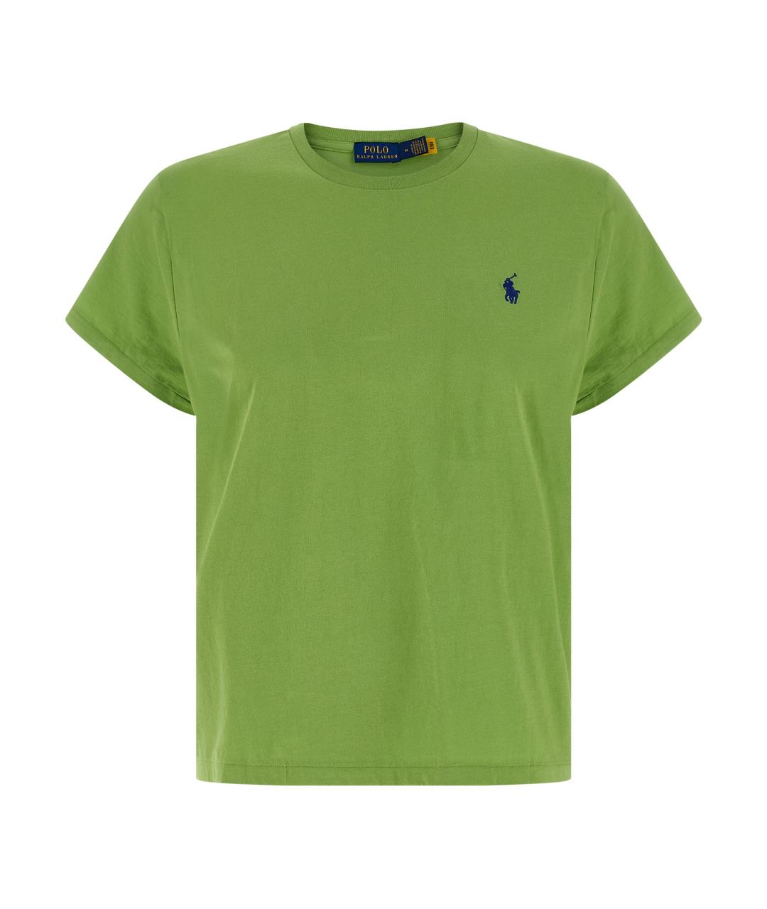 POLO RALPH LAUREN Зеленая хлопковая футболка, фото 1