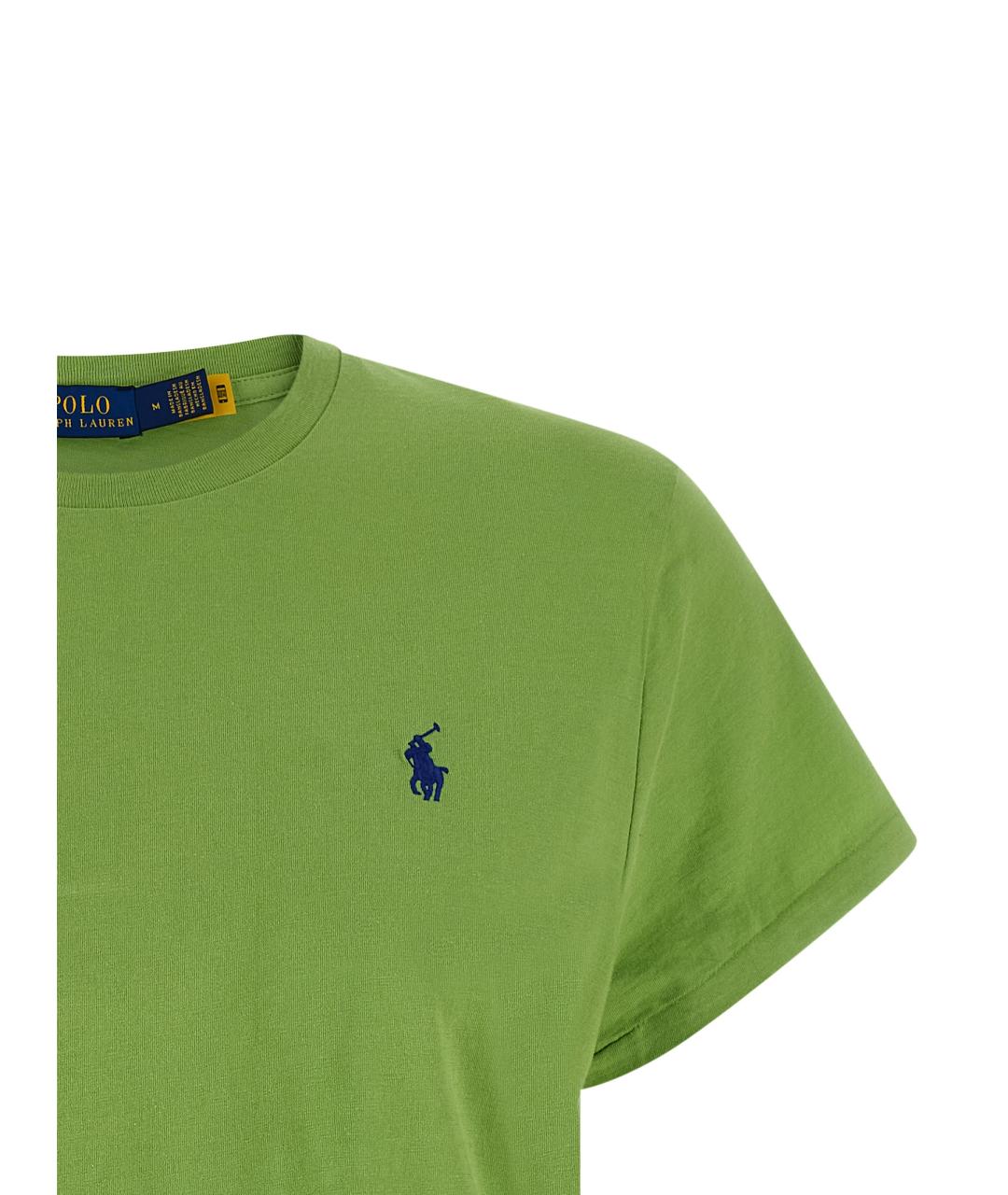 POLO RALPH LAUREN Зеленая хлопковая футболка, фото 3