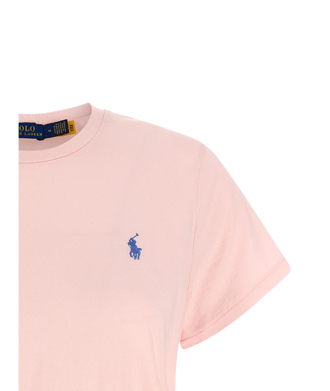 POLO RALPH LAUREN Розовая хлопковая футболка, фото 3