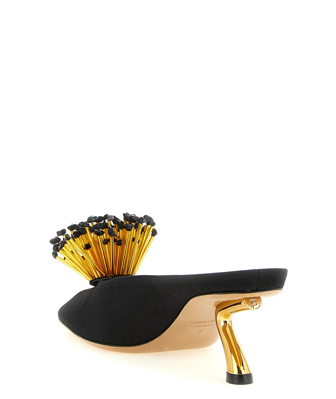 FERRAGAMO Черные синтетические мюли, фото 3