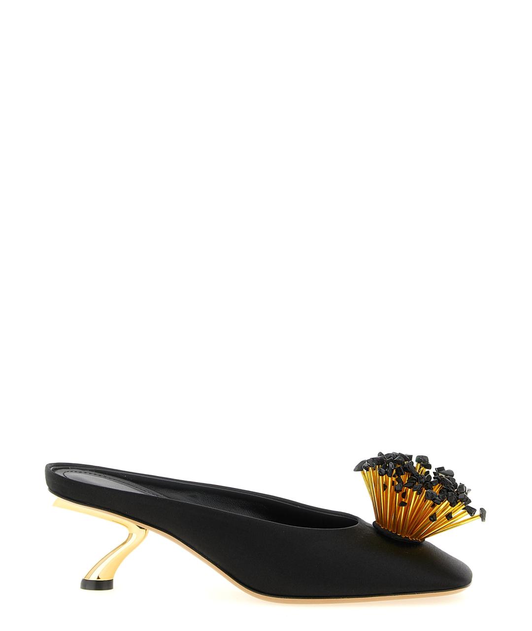 FERRAGAMO Черные синтетические мюли, фото 1