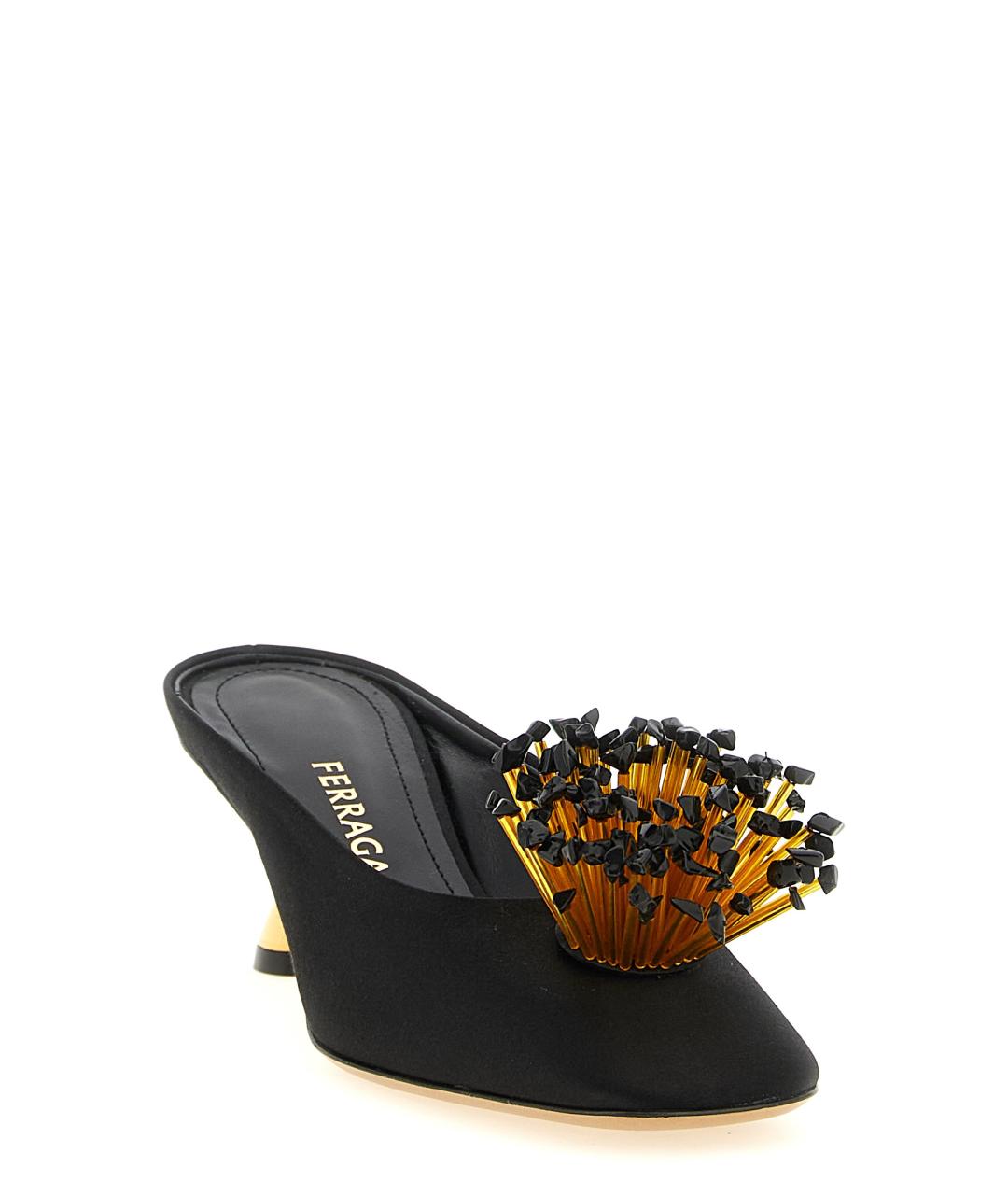 FERRAGAMO Черные синтетические мюли, фото 2