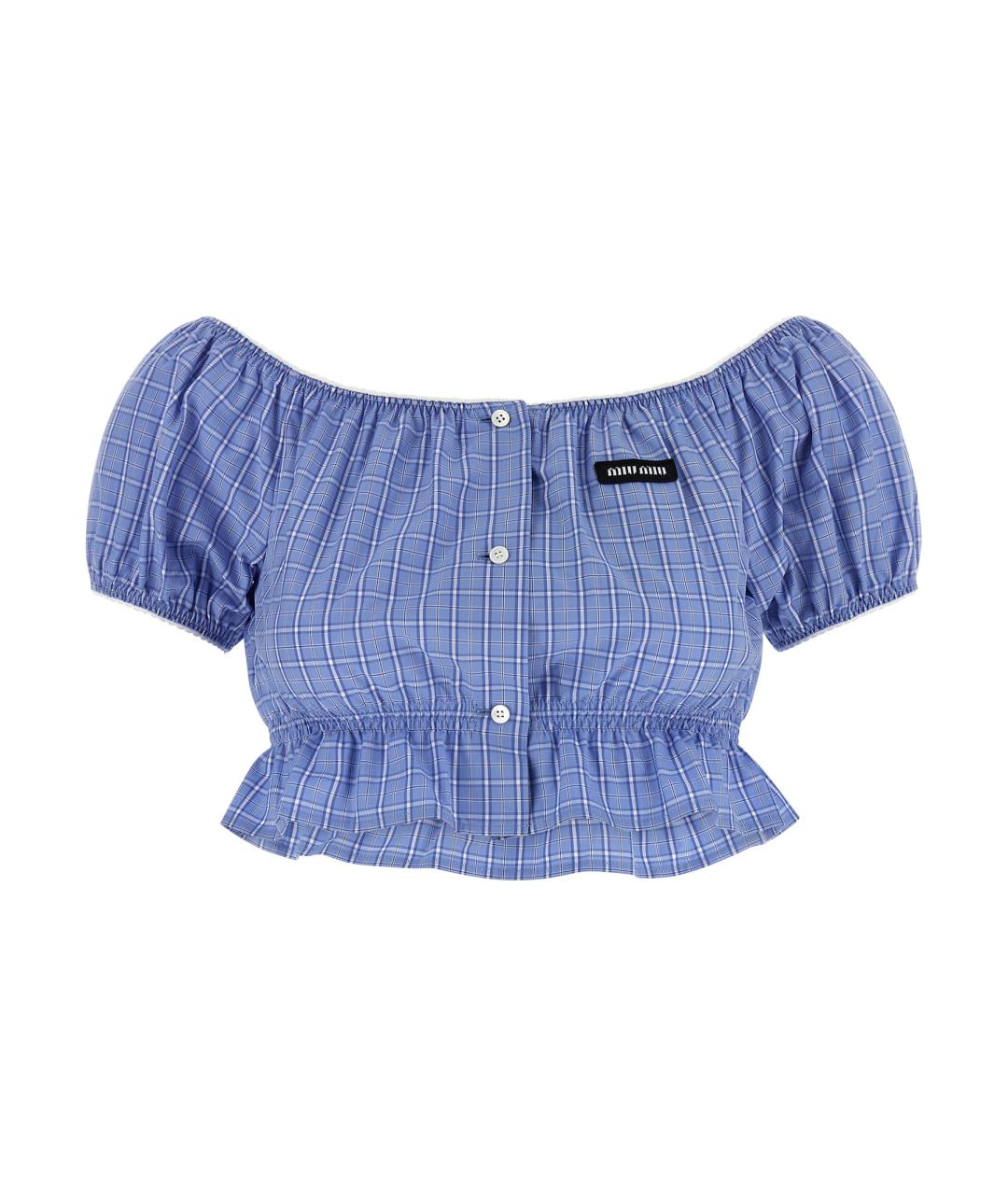 MIU MIU Голубая хлопковая блузы, фото 1