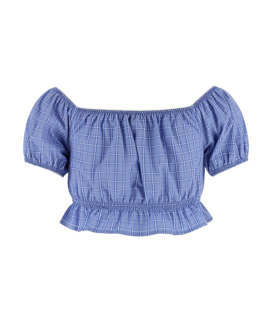 MIU MIU Голубая хлопковая блузы, фото 2