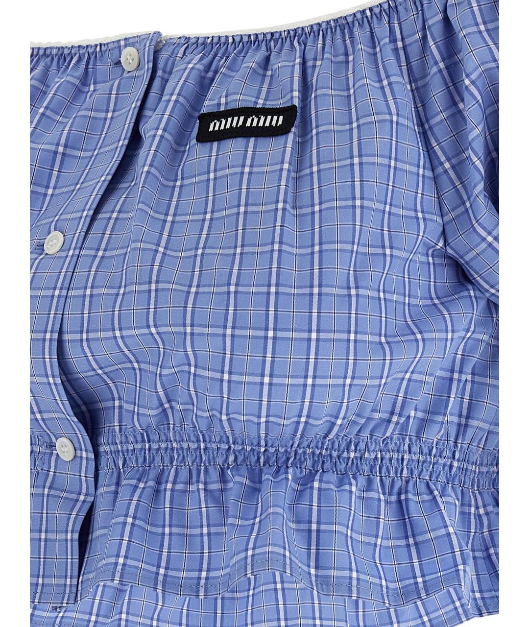 MIU MIU Голубая хлопковая блузы, фото 4