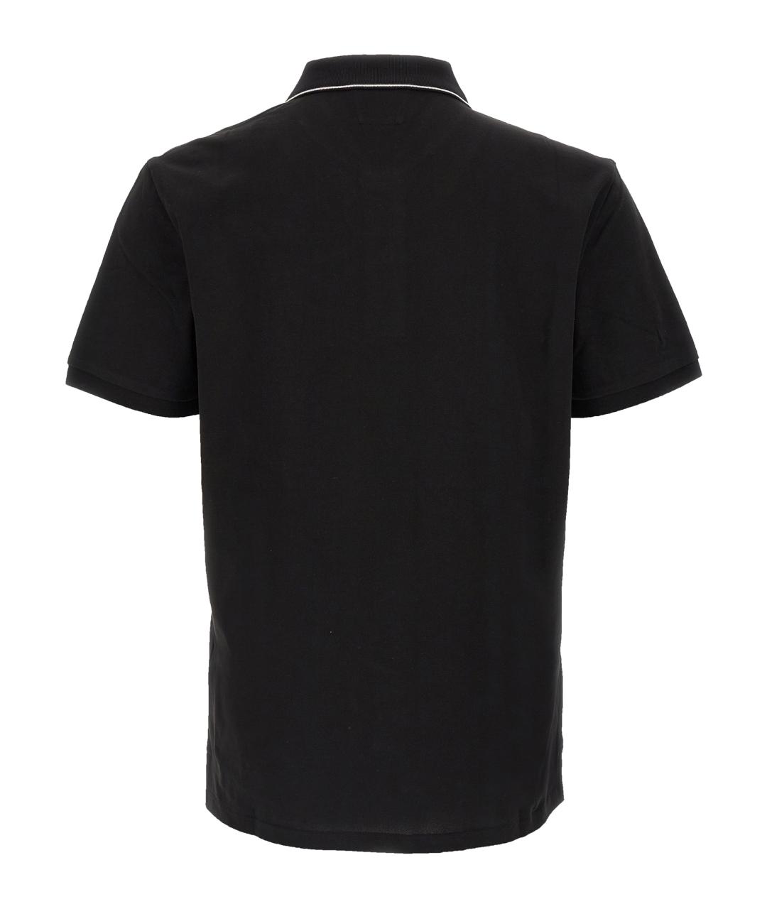 CP COMPANY Черное хлопковое поло с коротким рукавом, фото 2