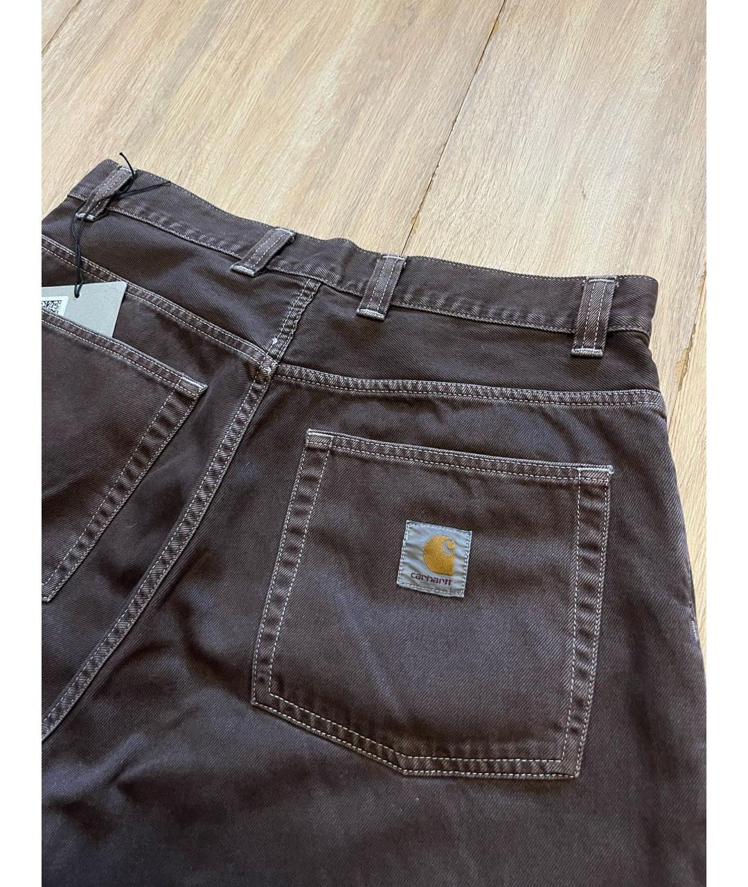CARHARTT WIP Коричневые хлопковые повседневные брюки, фото 3