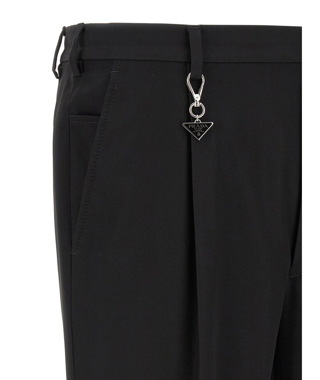 PRADA Черные хлопковые повседневные брюки, фото 5