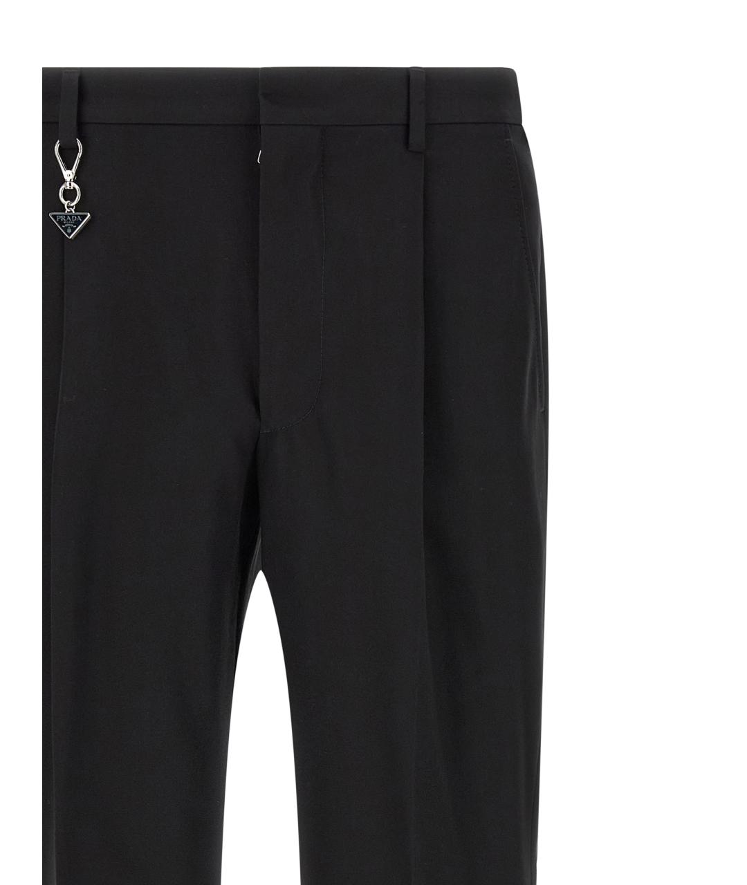 PRADA Черные хлопковые повседневные брюки, фото 3