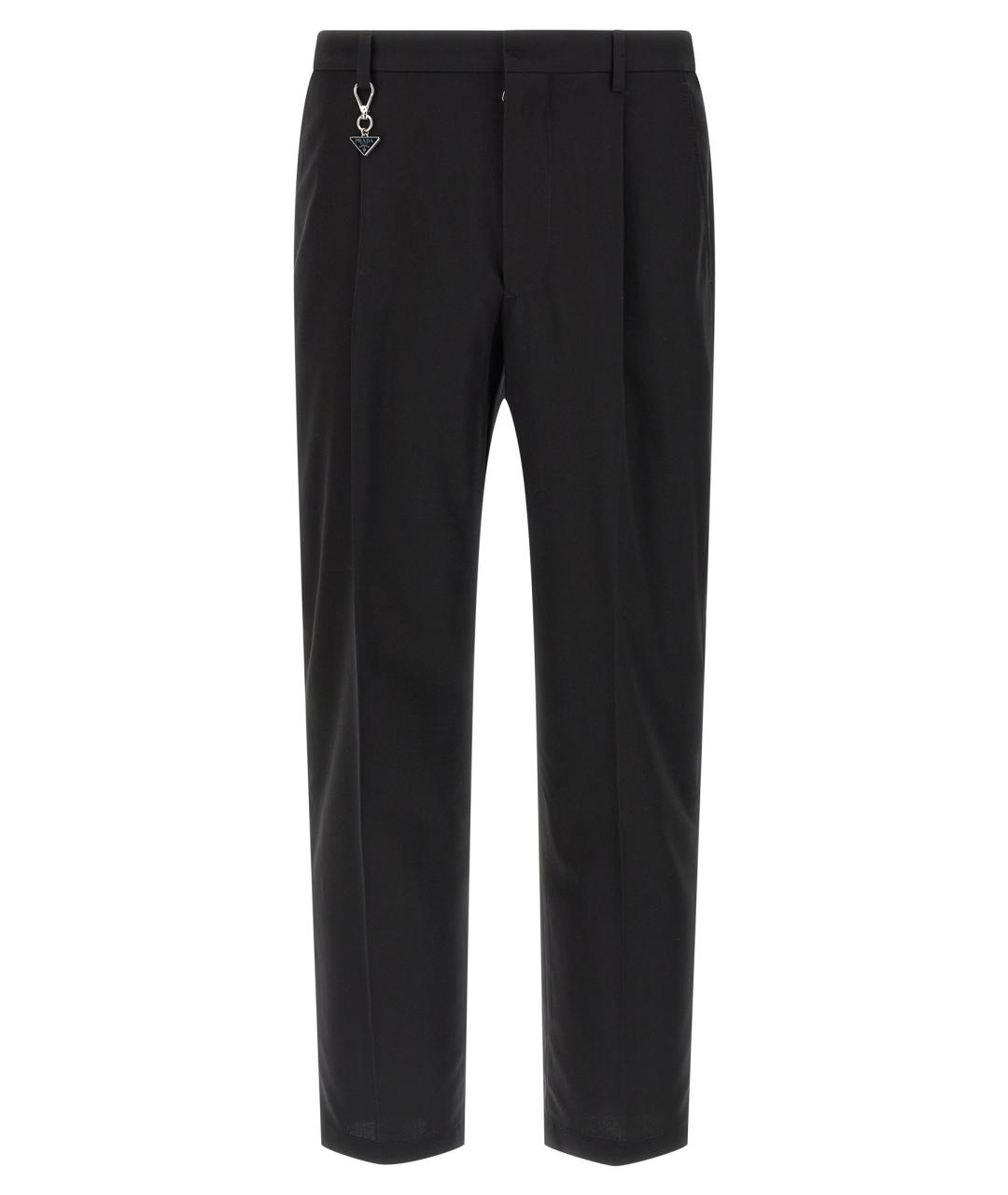 PRADA Черные хлопковые повседневные брюки, фото 1