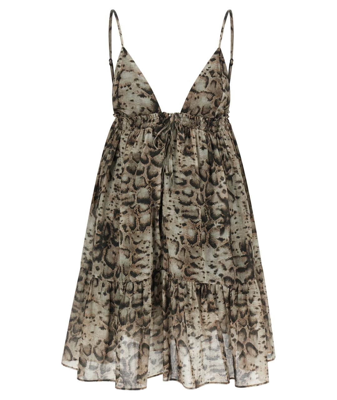 PINKO Серое хлопковое повседневное платье, фото 1