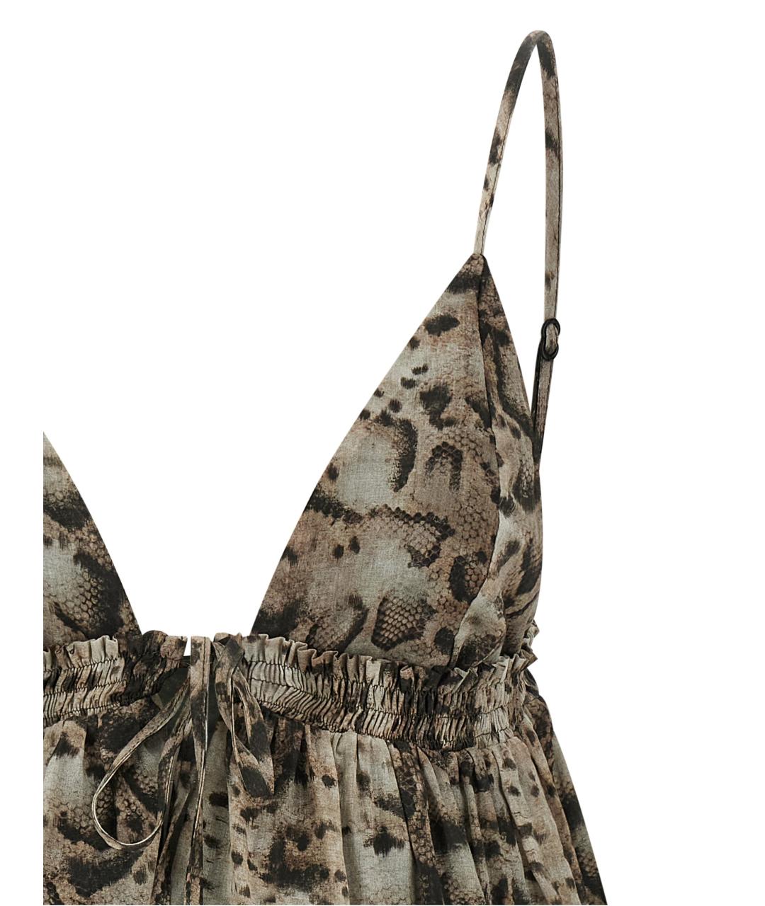 PINKO Серое хлопковое повседневное платье, фото 3