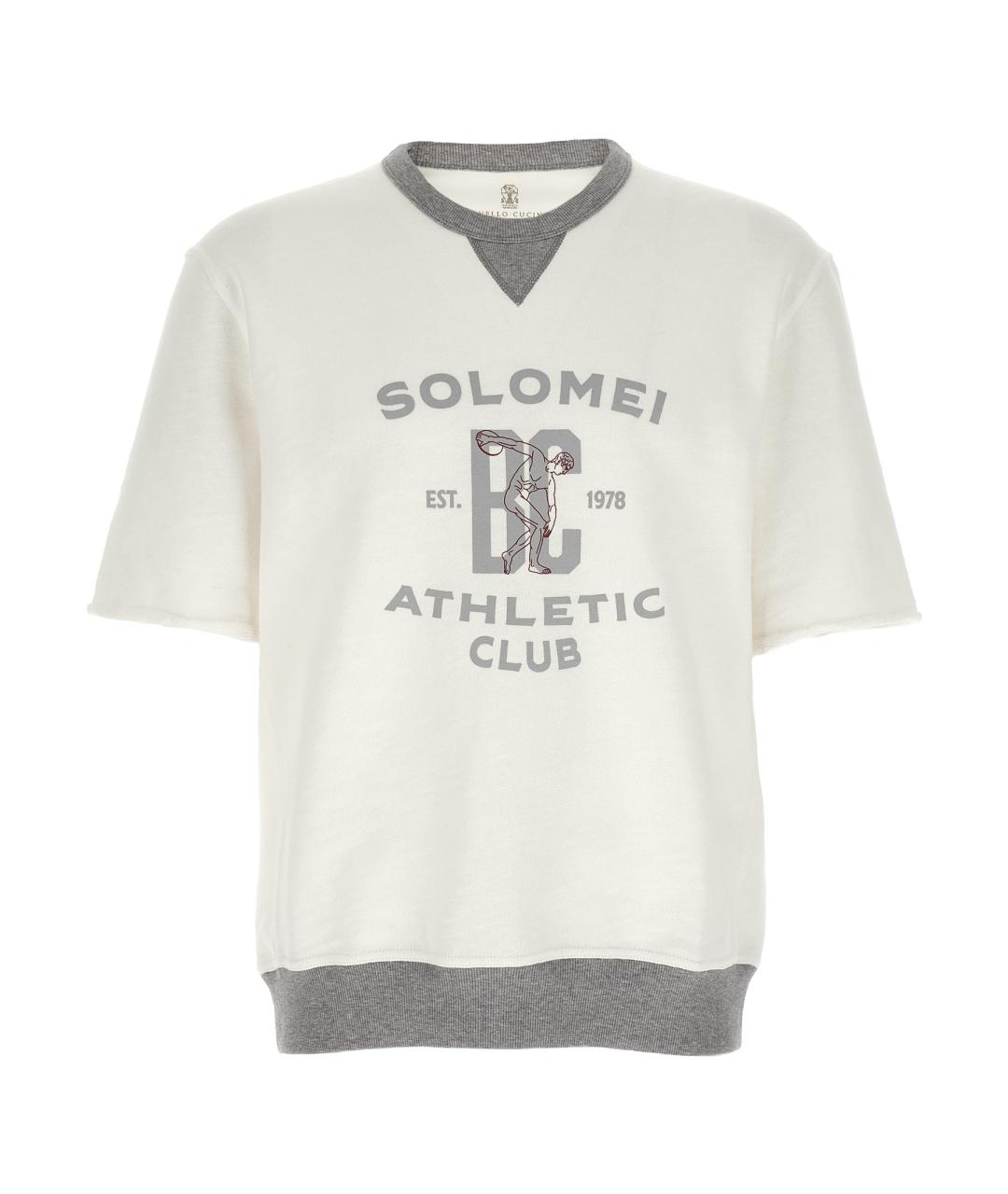 BRUNELLO CUCINELLI Белый хлопковый джемпер / свитер, фото 1