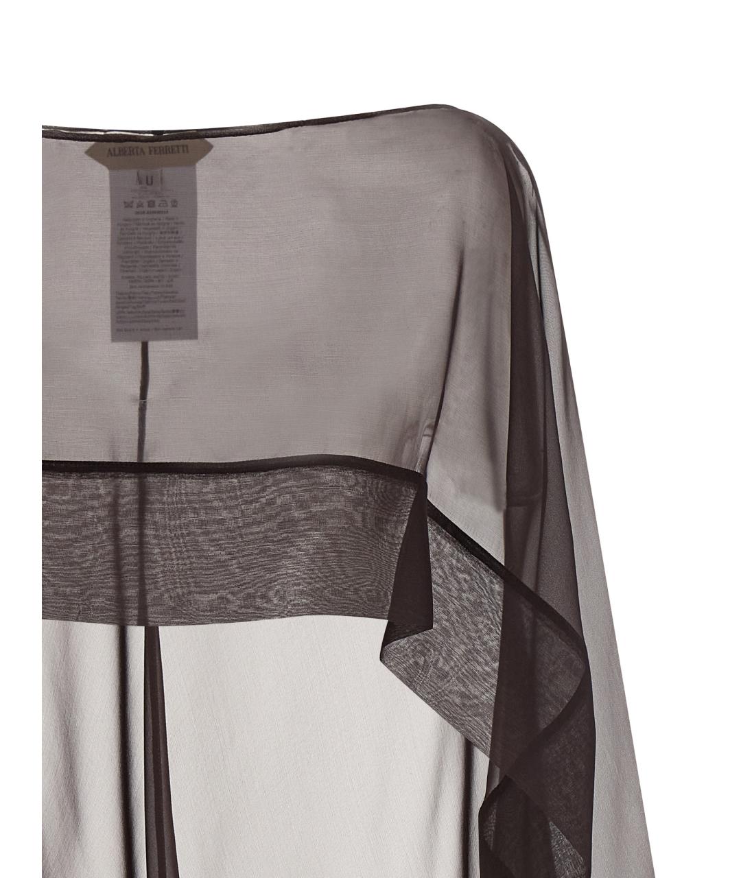ALBERTA FERRETTI Коричневый шелковый шарф, фото 3