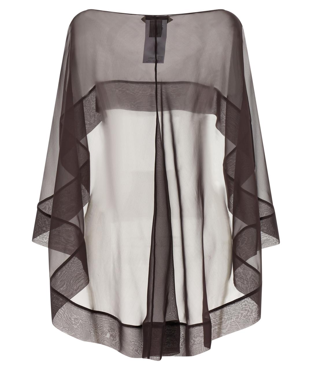 ALBERTA FERRETTI Коричневый шелковый шарф, фото 2