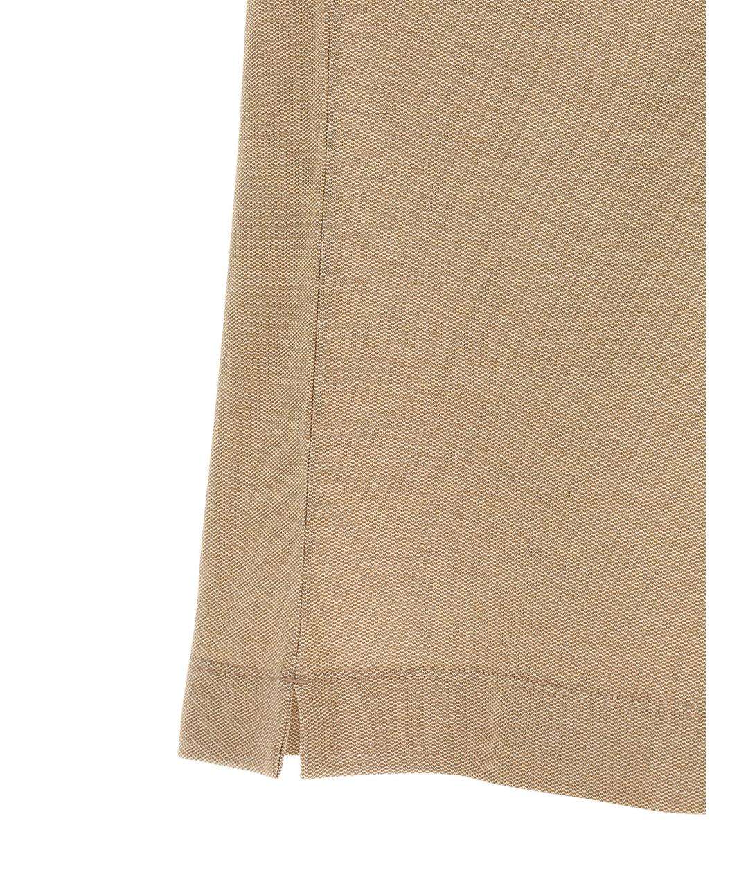 ZEGNA Бежевое хлопковое поло с коротким рукавом, фото 4