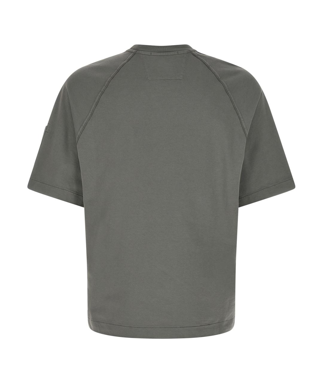CP COMPANY Серая хлопковая футболка, фото 2