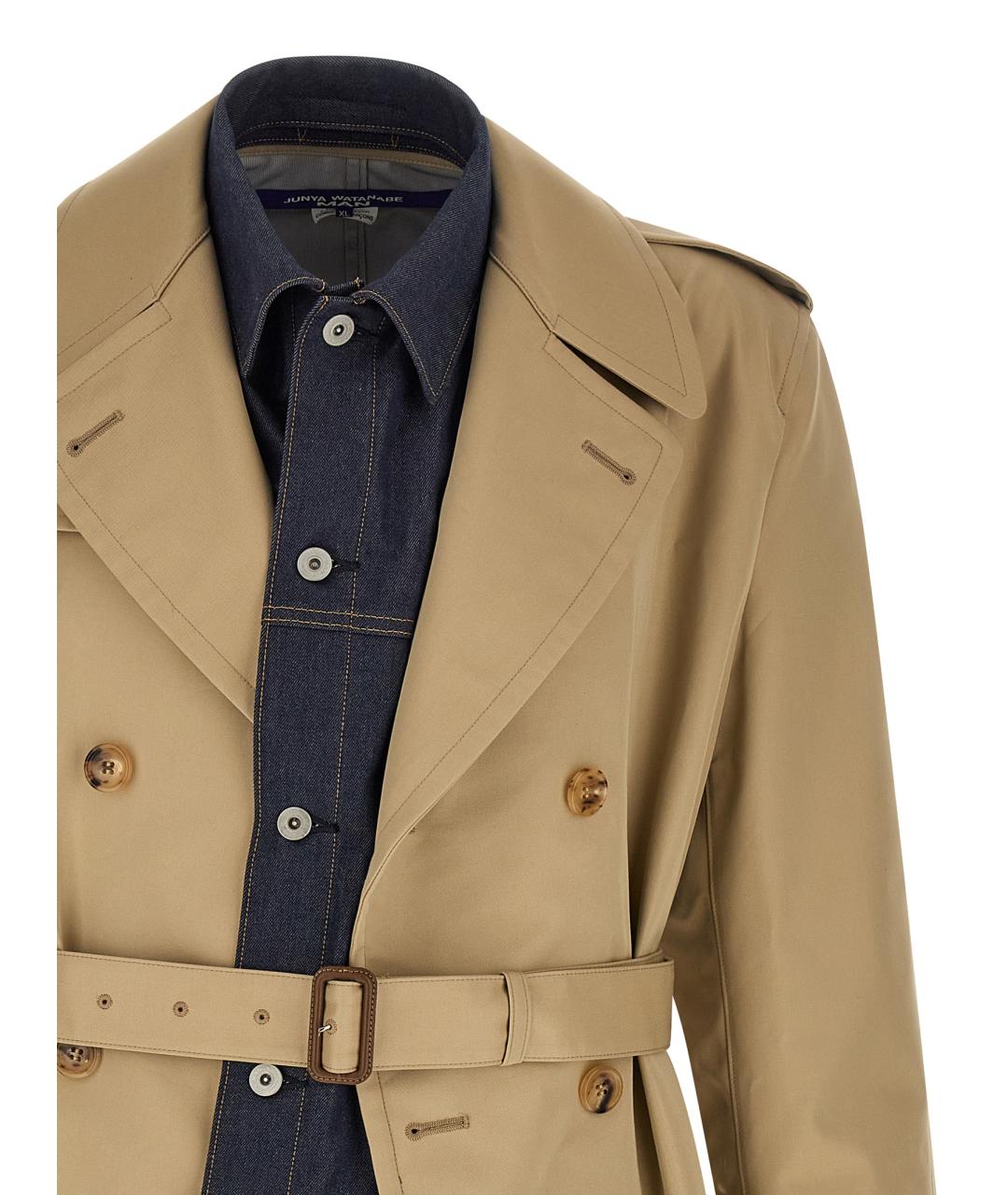 JUNYA WATANABE Бежевый хлопковый тренч / плащ, фото 4