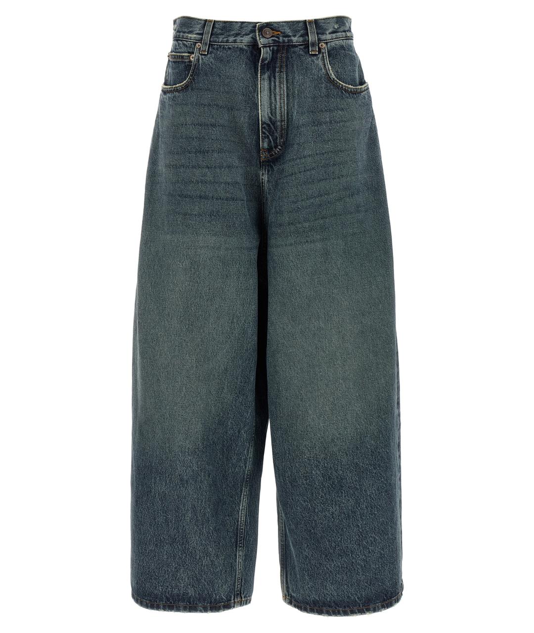 BALENCIAGA Синие хлопковые прямые джинсы, фото 1