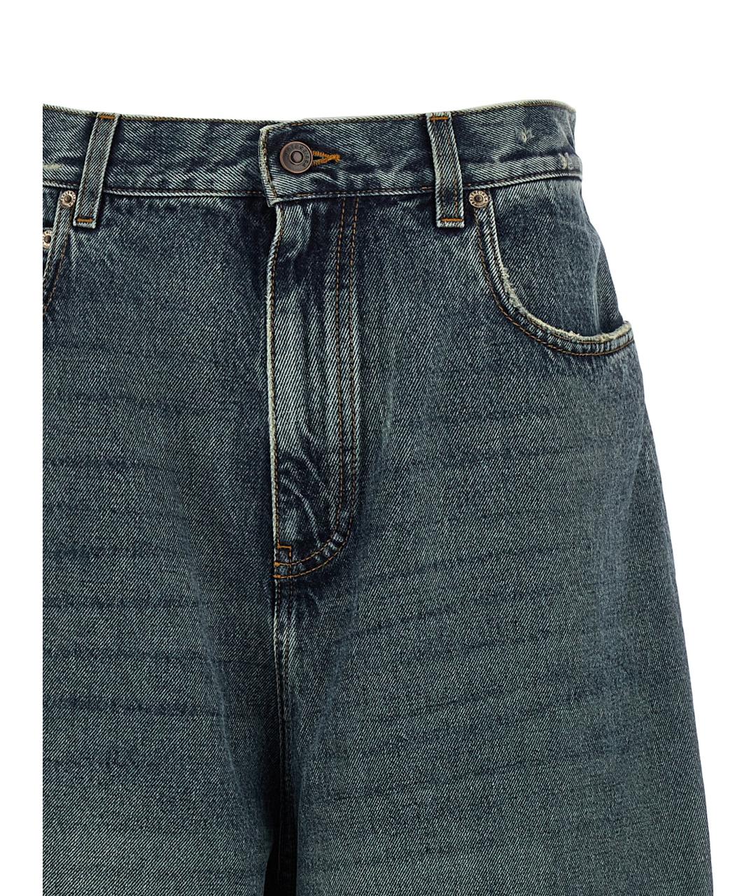 BALENCIAGA Синие хлопковые прямые джинсы, фото 3