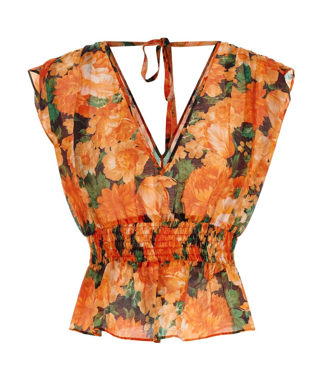 PINKO Оранжевая полиамидовая майка, фото 1