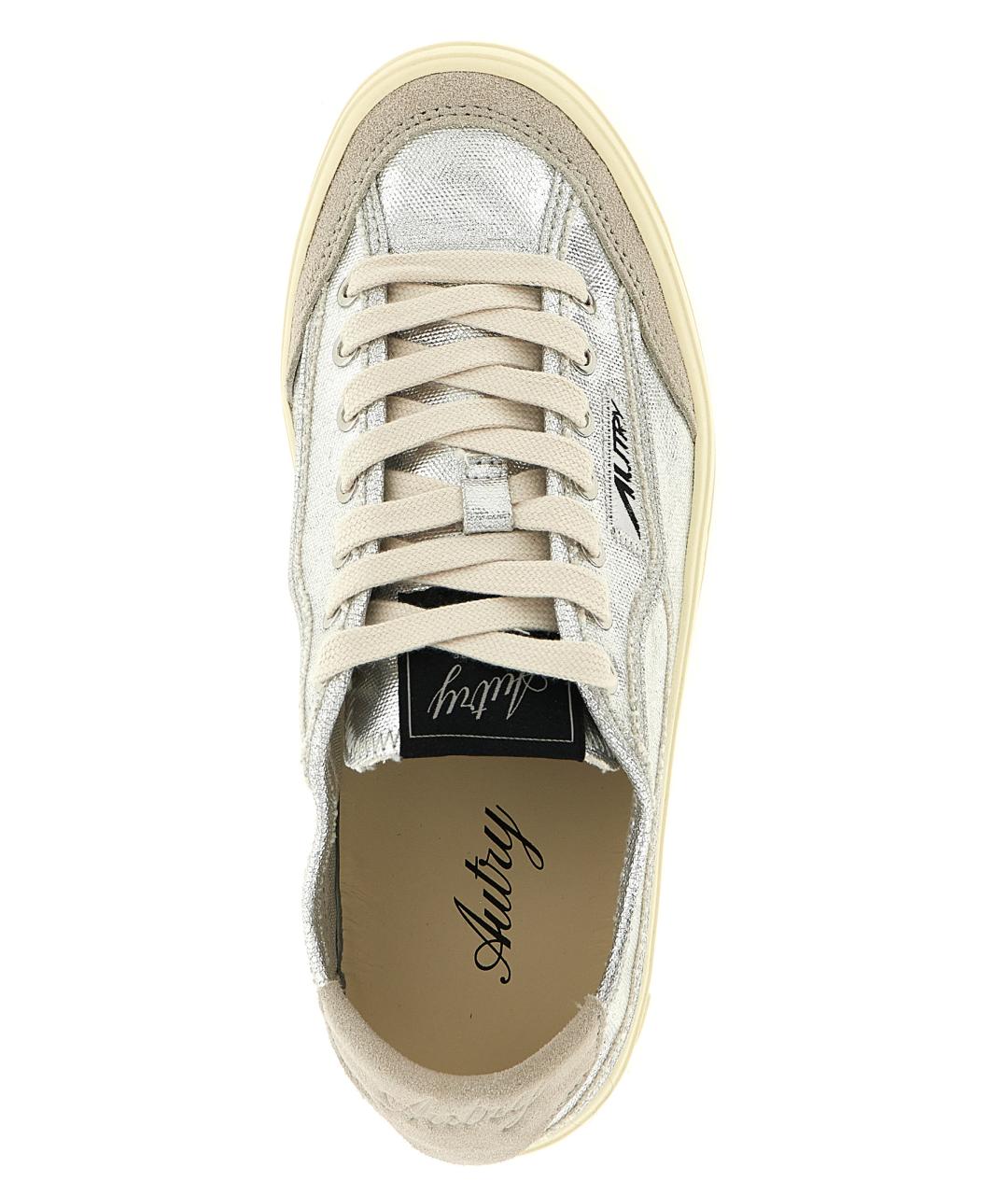 AUTRY Серебряные текстильные кроссовки, фото 4