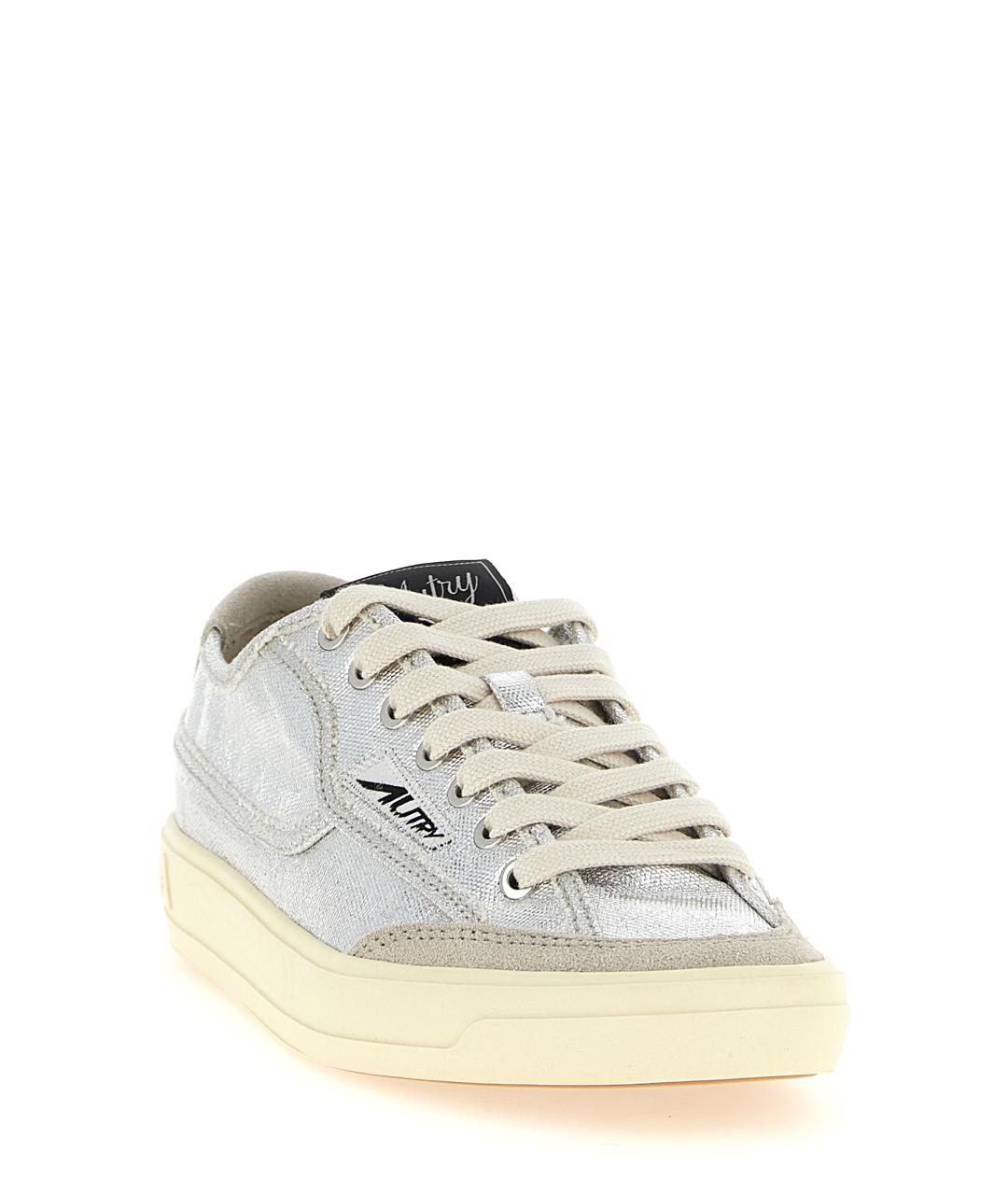 AUTRY Серебряные текстильные кроссовки, фото 2