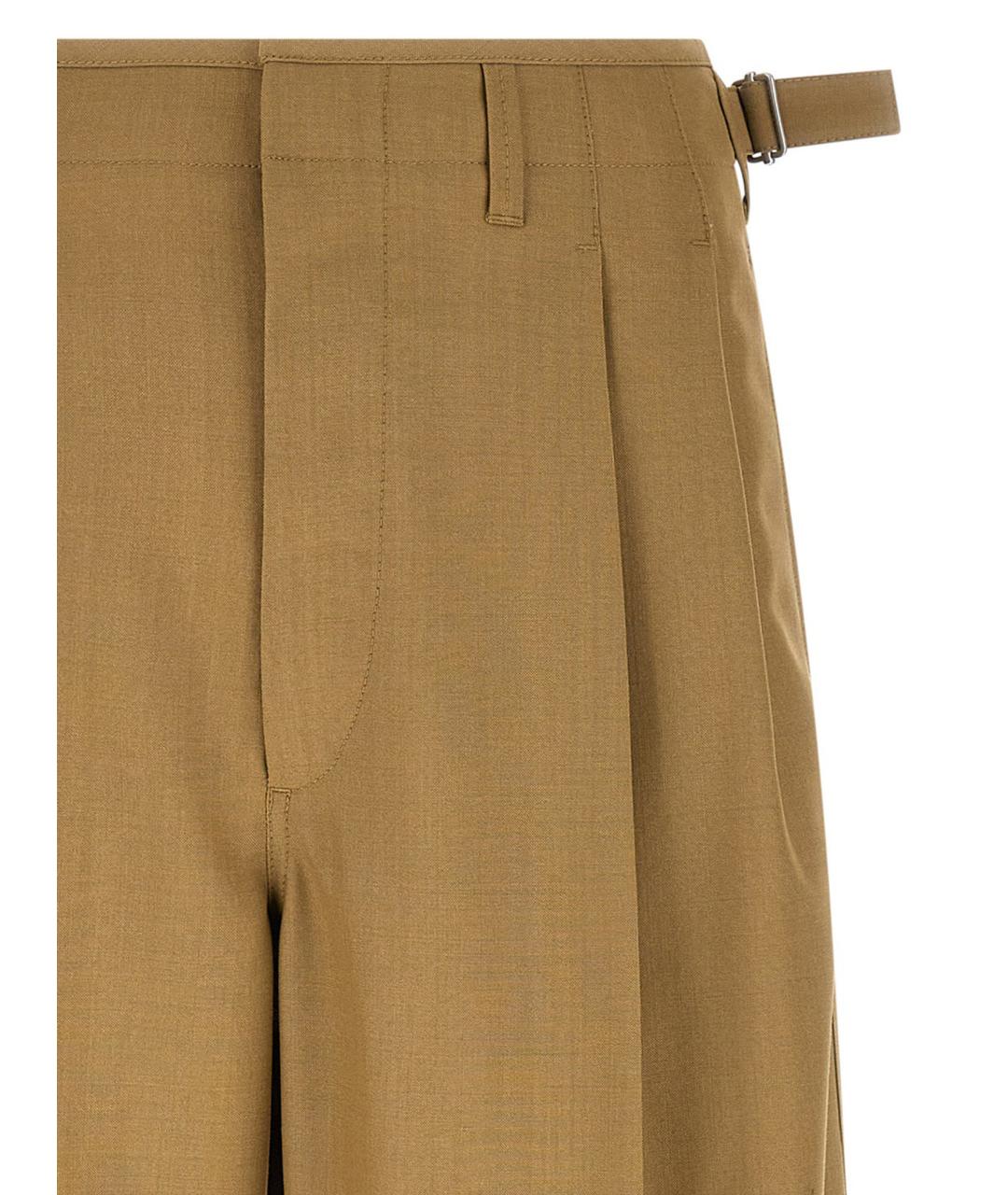 LEMAIRE Бежевые шерстяные повседневные брюки, фото 3