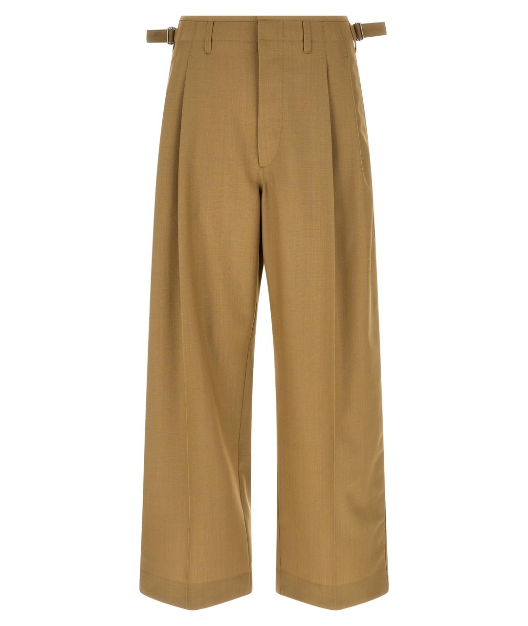 LEMAIRE Бежевые шерстяные повседневные брюки, фото 1