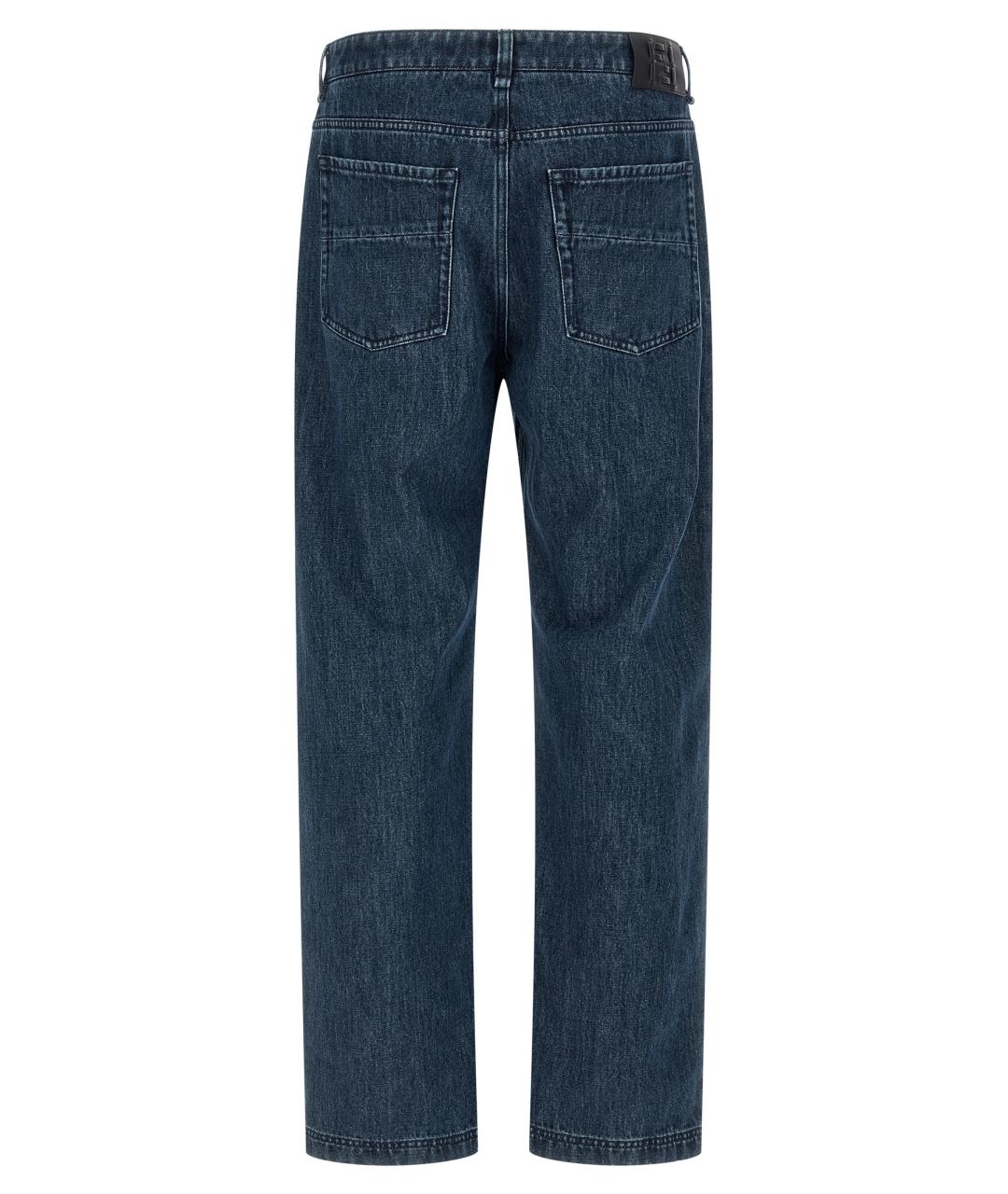 FENDI Синие хлопковые прямые джинсы, фото 2