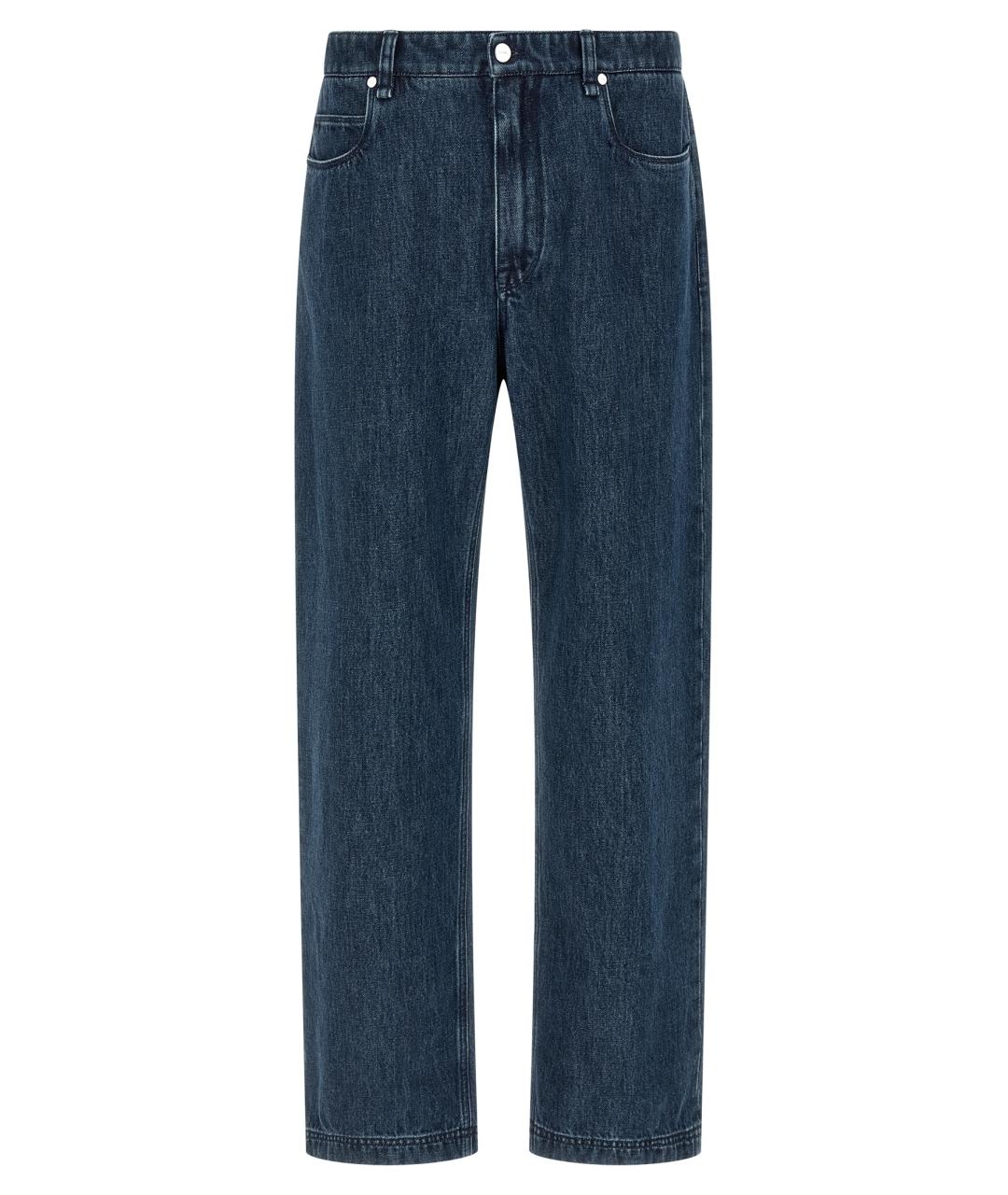 FENDI Синие хлопковые прямые джинсы, фото 1