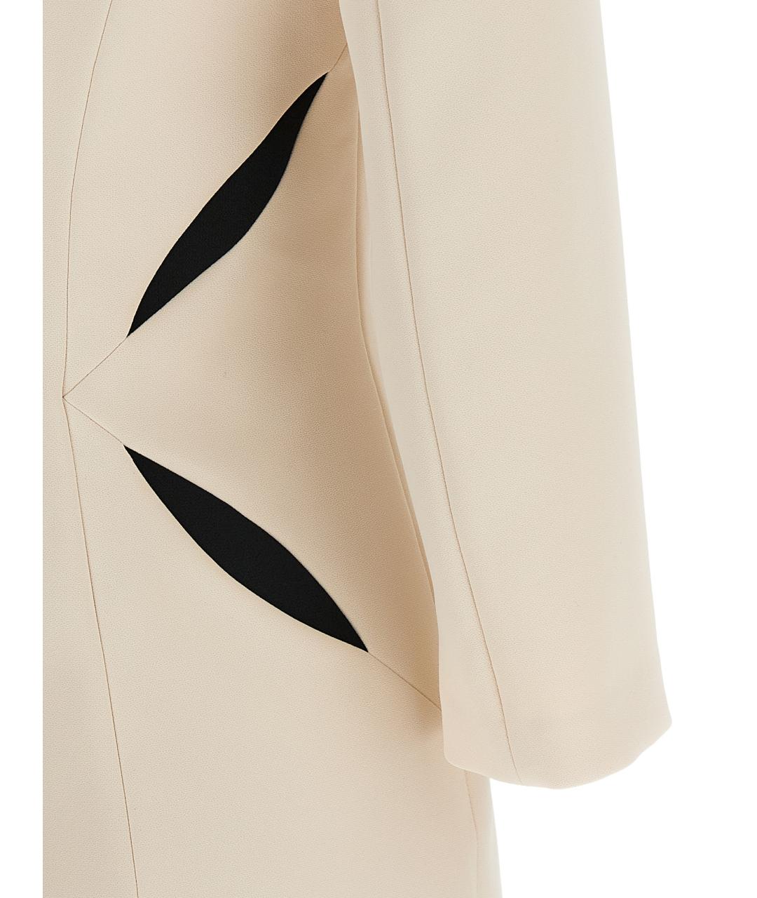 ELISABETTA FRANCHI Бежевое полиэстеровое платье, фото 4