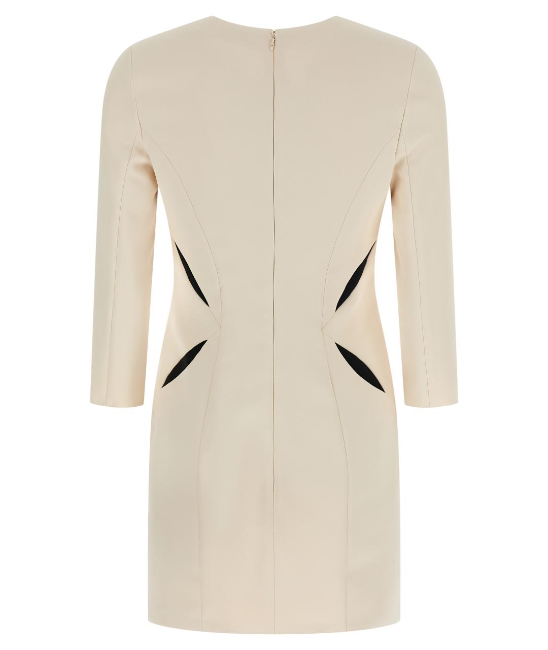 ELISABETTA FRANCHI Бежевое полиэстеровое платье, фото 2