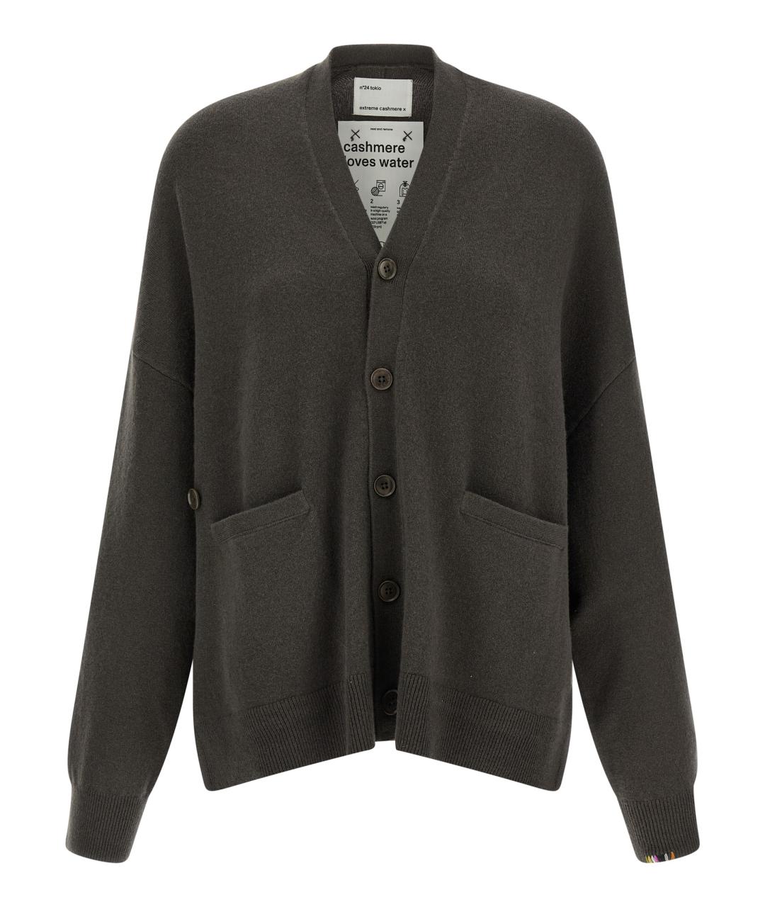 EXTREME CASHMERE Коричневый кашемировый кардиган, фото 1