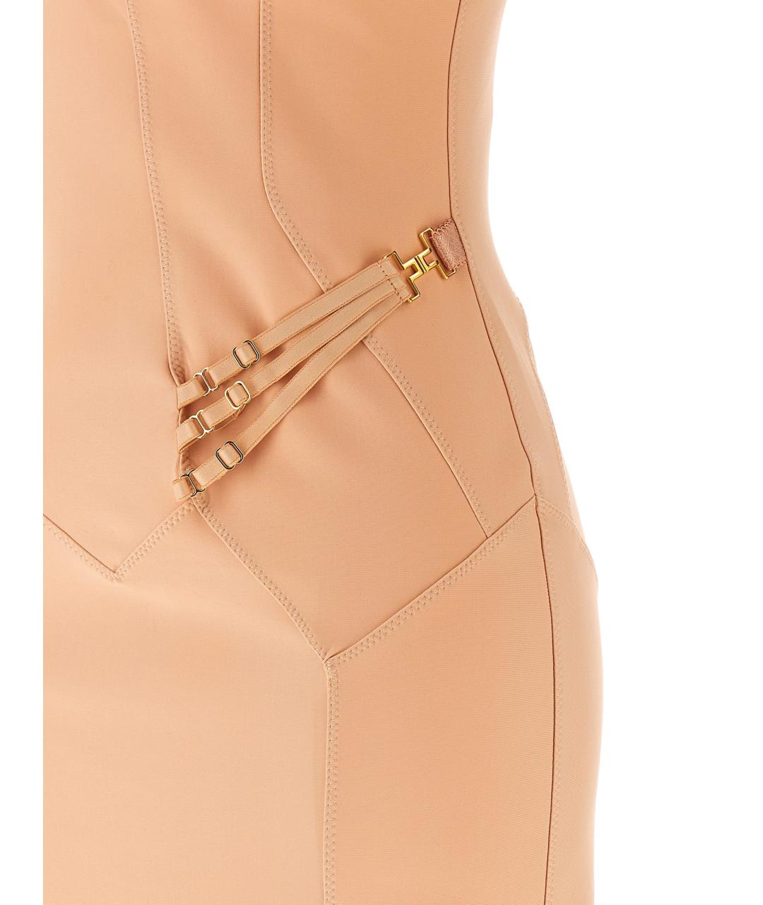 ELISABETTA FRANCHI Розовое полиамидовое вечернее платье, фото 4