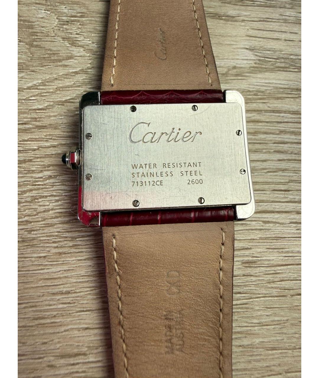 CARTIER Черные кожаные часы, фото 2