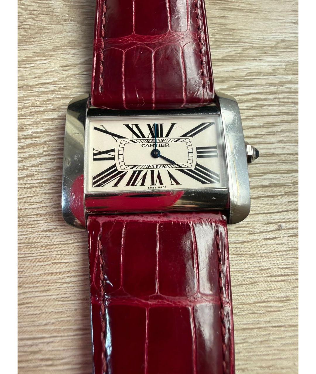 CARTIER Черные кожаные часы, фото 8