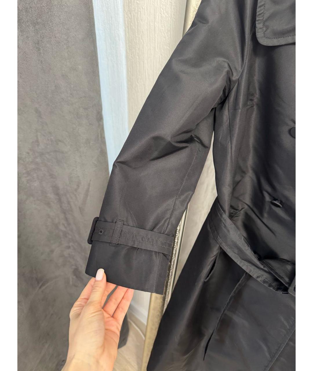 PRADA Черный шелковый тренч/плащ, фото 3