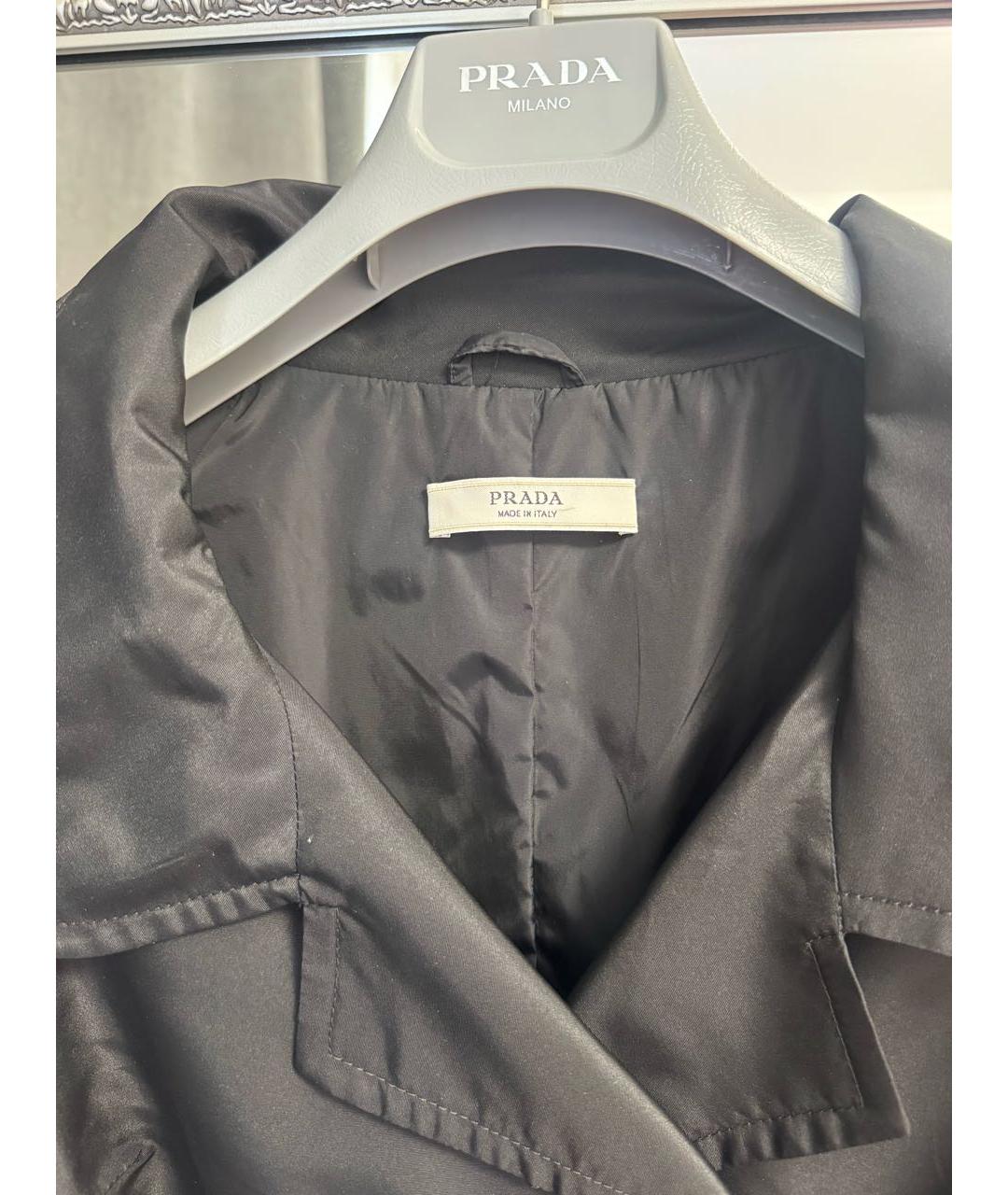 PRADA Черный шелковый тренч/плащ, фото 2