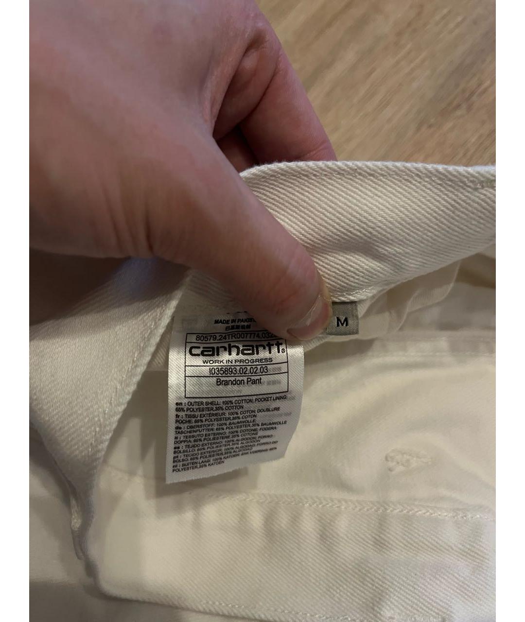 CARHARTT WIP Белые хлопковые повседневные брюки, фото 5