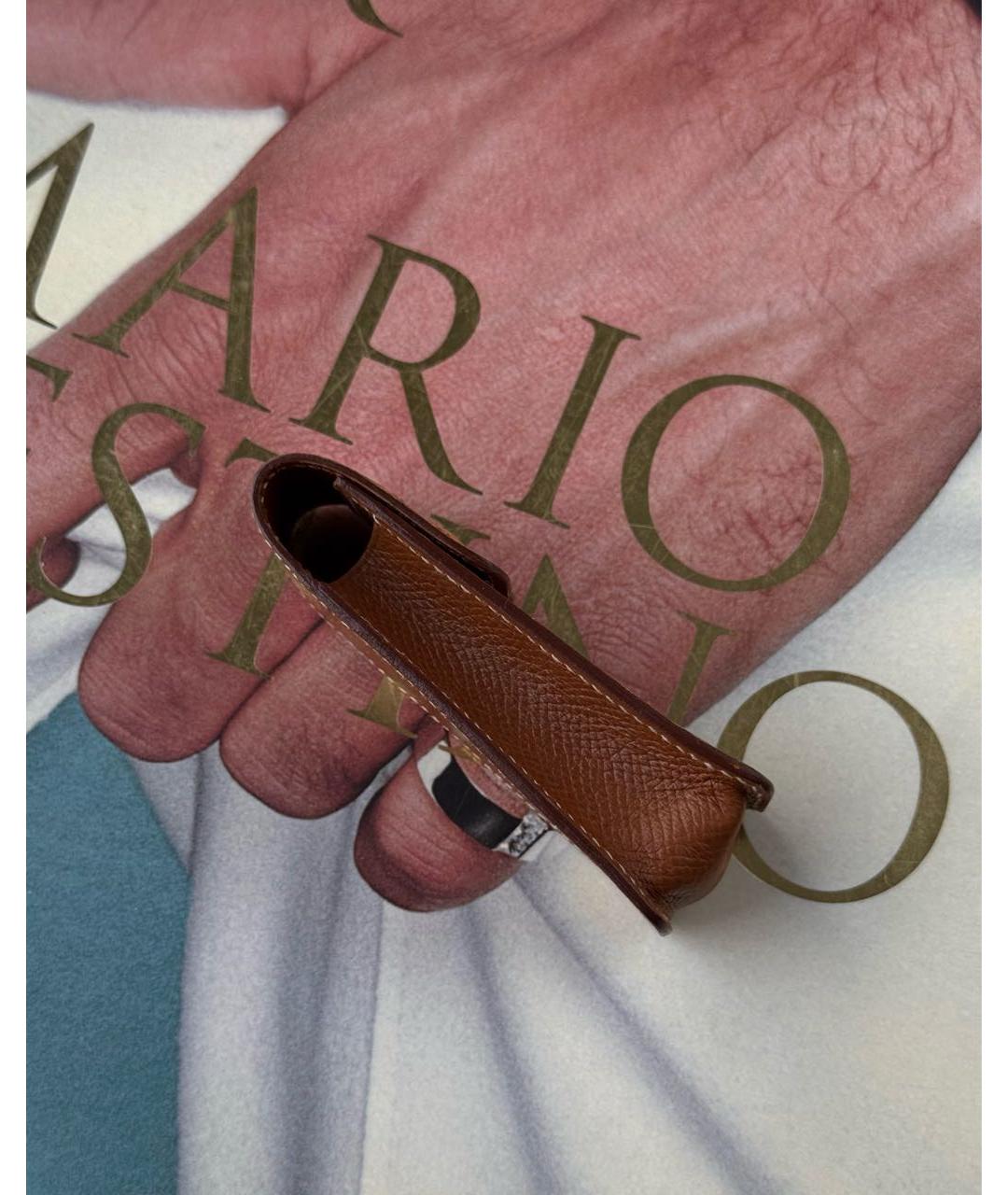 HERMES Коричневая кожаная косметичка, фото 2