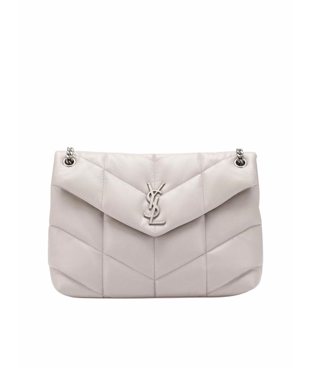 SAINT LAURENT Серая кожаная сумка через плечо, фото 1