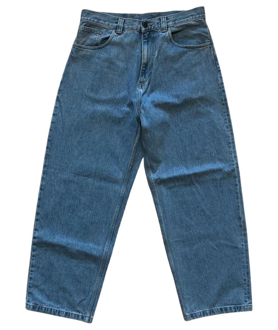 CARHARTT WIP Голубые хлопковые прямые джинсы, фото 1