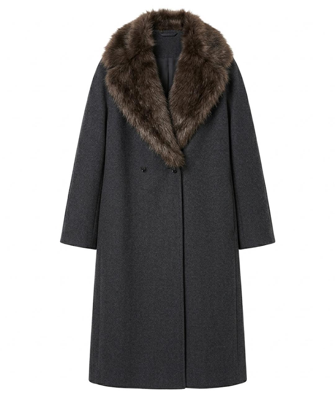 WEEKEND MAX MARA Серое шерстяное пальто, фото 1