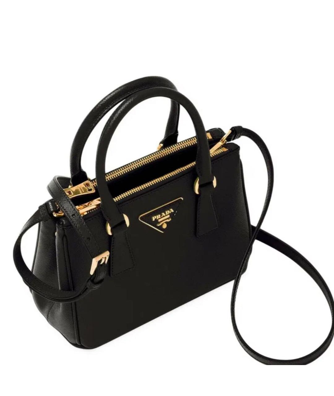 PRADA Черная кожаная сумка с короткими ручками, фото 2