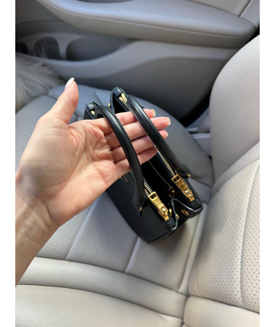 PRADA Черная кожаная сумка с короткими ручками, фото 5