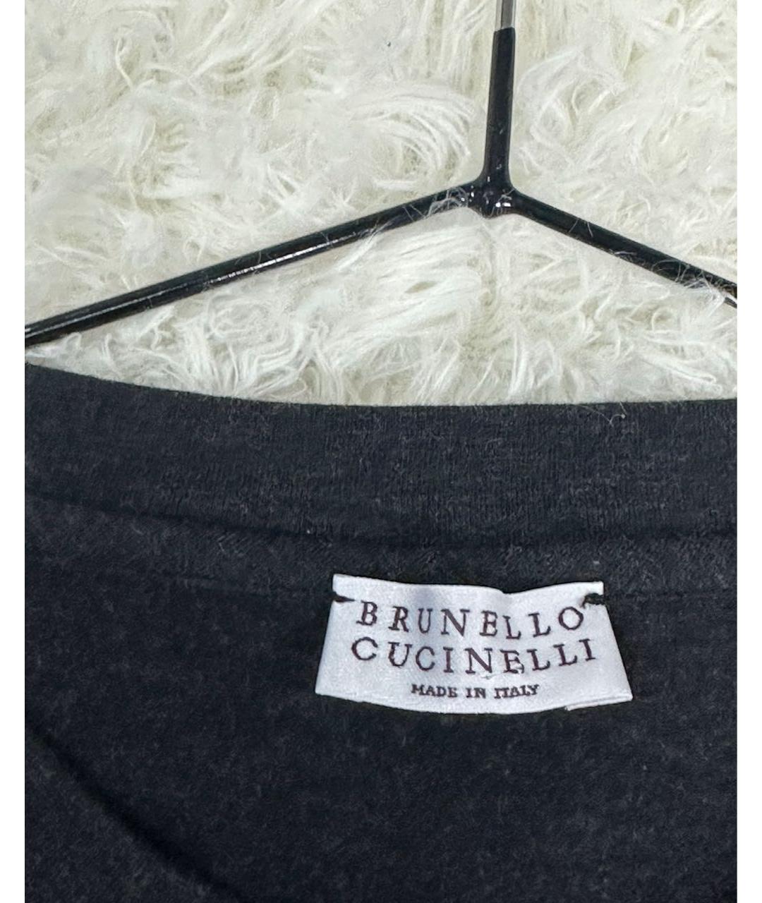 BRUNELLO CUCINELLI Антрацитовая футболка, фото 3