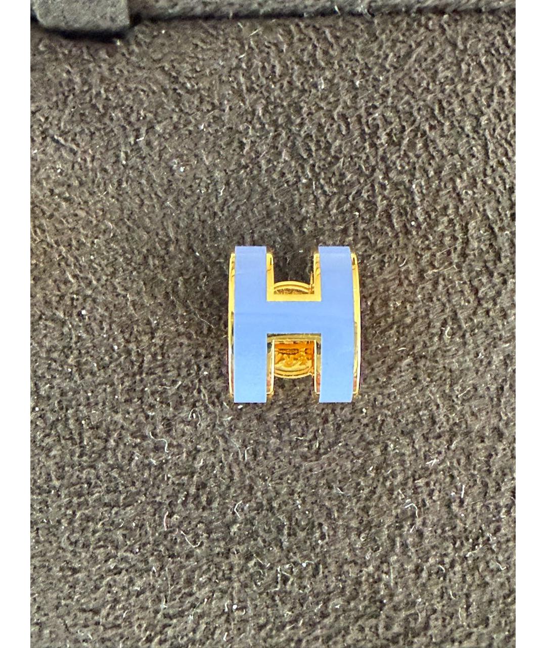 HERMES Фиолетовые металлические серьги, фото 3